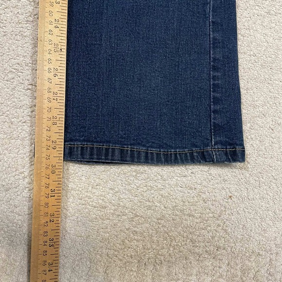 Levis Women 32 Waist Size 14 Medium At Waist Bootcut Jeans Dark Wash Blue Denim - Picture 6 of 8